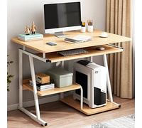 AADDFDD Small Computer Desk with Keyboard Tray,Compact PC Laptop Workstation Study Modern Simple Style Home Office for Space(24 Inch, Oak)