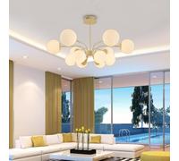 AADDFDD Sputnik Pendant Light 12-Light Mid Century Metal Chandeliers for Dining Room Kitchen Island Modern Globe chandelier Ceiling Hanging Fixture Living Entryway Foyer Height Adjustab