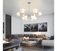 AADDFDD Sputnik Pendant Light 12-Light Mid Century Metal Chandeliers for Dining Room Kitchen Island Modern Globe chandelier Ceiling Hanging Fixture Living Entryway Foyer Height Adjustab