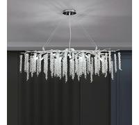 AADDFDD Tree Branch Chandelier Silver L110CM Modern Rectangular Crystal Chandelier Ceiling Hanging Light Fixtures for Living Dining Room, Foyer, Kitchen Island