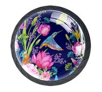 AADFAEWR 4 Pieces Drawer Knobs Cabinet Knobs Pulls Birds Kingfisher Hummingbird