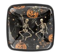 AADFAEWR 4 Pieces Drawer Knobs Cabinet Knobs Pulls Halloween Skeletons Pumpkins Stars Patterns