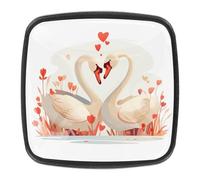 AADFAEWR 4 Pieces Drawer Knobs Cabinet Knobs Pulls Swans Love with Red Heart
