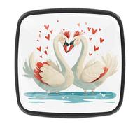 AADFAEWR 4 Pieces Drawer Knobs Cabinet Knobs Pulls Swans Love with Red Heart