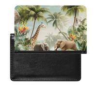 AADFAEWR Passport Holder for Travel Africa Animals Elephant Giraffe Pu Leather Passport Cover Case with Card Slot