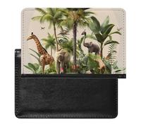 AADFAEWR Passport Holder for Travel Africa Animals Elephant Giraffe Pu Leather Passport Cover Case with Card Slot