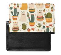 AADFAEWR Passport Holder for Travel Alpaca Cactus Patterns Pu Leather Passport Cover Case with Card Slot