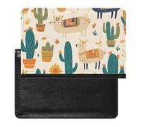 AADFAEWR Passport Holder for Travel Alpaca Cactus Patterns Pu Leather Passport Cover Case with Card Slot