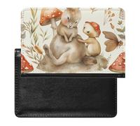 AADFAEWR Passport Holder for Travel Animal Mushrooms Cute Rabbit Pu Leather Passport Cover Case with Card Slot
