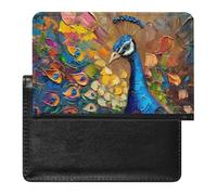 AADFAEWR Passport Holder for Travel Beautiful Peacock Bird Pu Leather Passport Cover Case with Card Slot