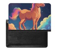 AADFAEWR Passport Holder for Travel Brown Horse Star Cloud Pu Leather Passport Cover Case with Card Slot