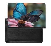 AADFAEWR Passport Holder for Travel Butterfly Pink Flowers Pu Leather Passport Cover Case with Card Slot
