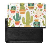 AADFAEWR Passport Holder for Travel Cactus Green Cacti Pattern Pu Leather Passport Cover Case with Card Slot