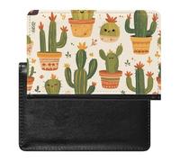 AADFAEWR Passport Holder for Travel Cactus Green Cacti Pattern Pu Leather Passport Cover Case with Card Slot