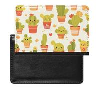 AADFAEWR Passport Holder for Travel Cactus Green Cacti Pattern Pu Leather Passport Cover Case with Card Slot