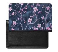 AADFAEWR Passport Holder for Travel Cherry Blossom Flowers Pu Leather Passport Cover Case with Card Slot
