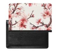 AADFAEWR Passport Holder for Travel Cherry Blossom Flowers Pu Leather Passport Cover Case with Card Slot