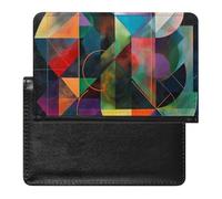 AADFAEWR Passport Holder for Travel Colorful Math Science Geometric Pu Leather Passport Cover Case with Card Slot