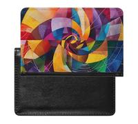 AADFAEWR Passport Holder for Travel Colorful Math Science Geometric Pu Leather Passport Cover Case with Card Slot