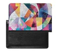 AADFAEWR Passport Holder for Travel Colorful Math Science Geometric Pu Leather Passport Cover Case with Card Slot