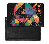 AADFAEWR Passport Holder for Travel Colorful Math Science Geometric Pu Leather Passport Cover Case with Card Slot