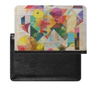 AADFAEWR Passport Holder for Travel Colorful Math Science Geometric Pu Leather Passport Cover Case with Card Slot