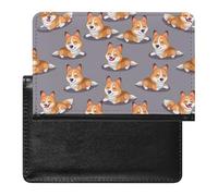 AADFAEWR Passport Holder for Travel Corgi Dogs Pattern Cute Pu Leather Passport Cover Case with Card Slot