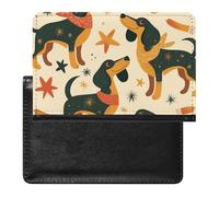 AADFAEWR Passport Holder for Travel Cute Dog Animal Dachshund Pattern Pu Leather Passport Cover Case with Card Slot