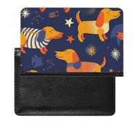AADFAEWR Passport Holder for Travel Cute Dog Animal Dachshund Pattern Pu Leather Passport Cover Case with Card Slot
