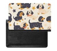 AADFAEWR Passport Holder for Travel Cute Dog Animal Dachshund Pattern Pu Leather Passport Cover Case with Card Slot