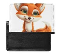 AADFAEWR Passport Holder for Travel Cute Fox Pu Leather Passport Cover Case with Card Slot