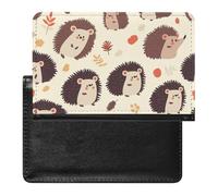 AADFAEWR Passport Holder for Travel Cute Hedgehog Patterns Pu Leather Passport Cover Case with Card Slot