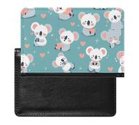 AADFAEWR Passport Holder for Travel Cute Koala Bear Hearts Pattern Pu Leather Passport Cover Case with Card Slot
