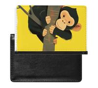 AADFAEWR Passport Holder for Travel Cute Monkey Hanging On Tree Pu Leather Passport Cover Case with Card Slot
