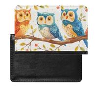 AADFAEWR Passport Holder for Travel Cute Owls Colorful Patterns Pu Leather Passport Cover Case with Card Slot