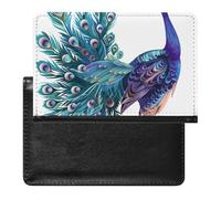 AADFAEWR Passport Holder for Travel Cute Peacock Bird Pu Leather Passport Cover Case with Card Slot