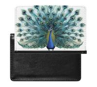 AADFAEWR Passport Holder for Travel Cute Peacock Pu Leather Passport Cover Case with Card Slot