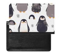 AADFAEWR Passport Holder for Travel Cute Penguins Pattern Pu Leather Passport Cover Case with Card Slot