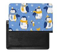 AADFAEWR Passport Holder for Travel Cute Penguins Pattern Pu Leather Passport Cover Case with Card Slot