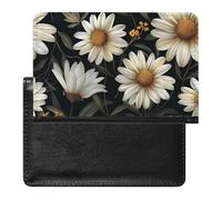 AADFAEWR Passport Holder for Travel Daisy Flowers Daisies Blossom Pu Leather Passport Cover Case with Card Slot