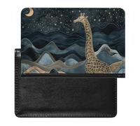 AADFAEWR Passport Holder for Travel Giraffe Galaxy Night Sky Pu Leather Passport Cover Case with Card Slot