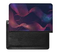 AADFAEWR Passport Holder for Travel Gradient Dotted Wavy and Music Pu Leather Passport Cover Case with Card Slot
