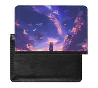 AADFAEWR Passport Holder for Travel Lighthouse Night Sky Stars Pu Leather Passport Cover Case with Card Slot