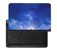 AADFAEWR Passport Holder for Travel Lighthouse Night Sky Stars Pu Leather Passport Cover Case with Card Slot