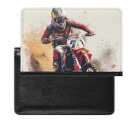 AADFAEWR Passport Holder for Travel Motocross Motorcycle Sport Pu Leather Passport Cover Case with Card Slot