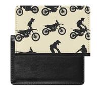 AADFAEWR Passport Holder for Travel Motocross Silhouettes Motorcycle Pu Leather Passport Cover Case with Card Slot