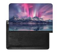 AADFAEWR Passport Holder for Travel Northern Lights Galaxy Pu Leather Passport Cover Case with Card Slot