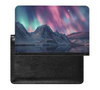 AADFAEWR Passport Holder for Travel Northern Lights Galaxy Pu Leather Passport Cover Case with Card Slot