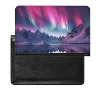 AADFAEWR Passport Holder for Travel Northern Lights Galaxy Pu Leather Passport Cover Case with Card Slot