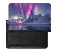AADFAEWR Passport Holder for Travel Northern Lights Pu Leather Passport Cover Case with Card Slot